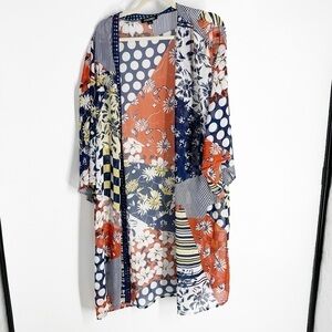 Roz & Ali printed kimono sz 3X
